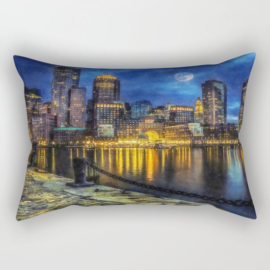 Downtown At Night Rectangular Pillow