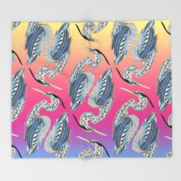 Great Blue Heron Pattern Throw Blanket