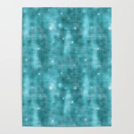 Glam Turquoise Diamond Shimmer Glitter Poster