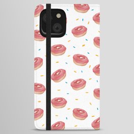 Cute Doughnut Print Seamless Pattern iPhone Wallet Case