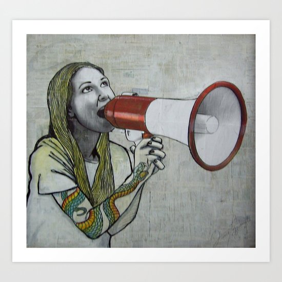 tattoo girl Art Print