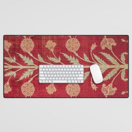 Vintage Distressed Red Floral Desk Mat