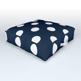 POLKA DOT DESIGN (WHITE-NAVY BLUE) Outdoor Floor Cushion | Polkadotted, Minimal, Tile, Fashion, Trendy, Pattern, Polkadot, Patterns, Dotted, Tiles 