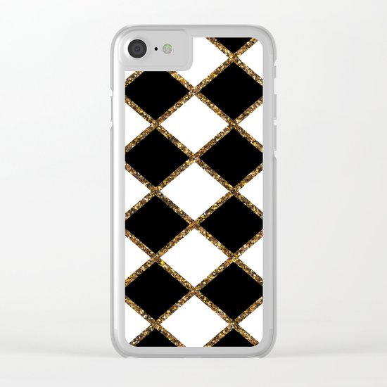 Geometric ornament gold seamless pattern. Modern art deco stylish texture. Gold trendy glitter print Clear iPhone Case