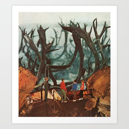 watching elk Art Print
