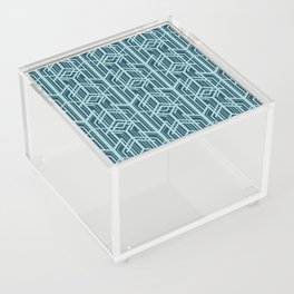 Art Deco Skyscraper Abstract in Blue Acrylic Box