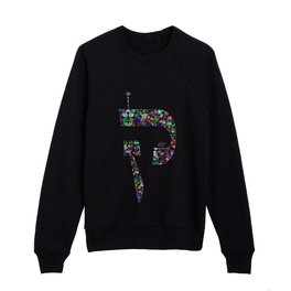 Hebrew Letter 'KOF' made with Gemstones in All Colors  Kids Crewneck