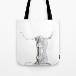 Longhorn in black & white Tote Bag