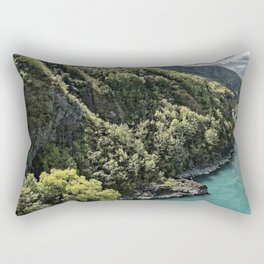 New Zealand Photography - Kawarau River Going Past The Beautiful Nature Rectangular Pillow