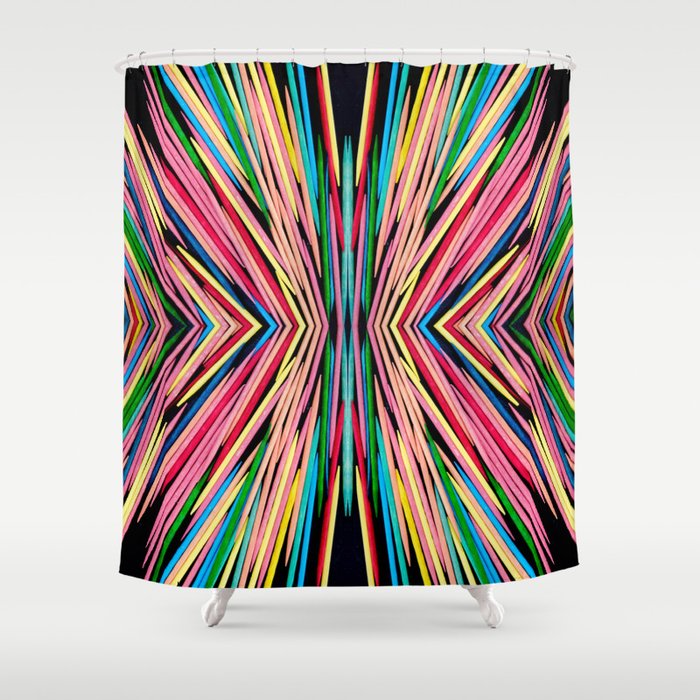 Toothpick Fusion Abstract Pattern Shower Curtain