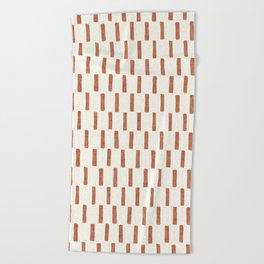 block print dash - terra cotta Beach Towel