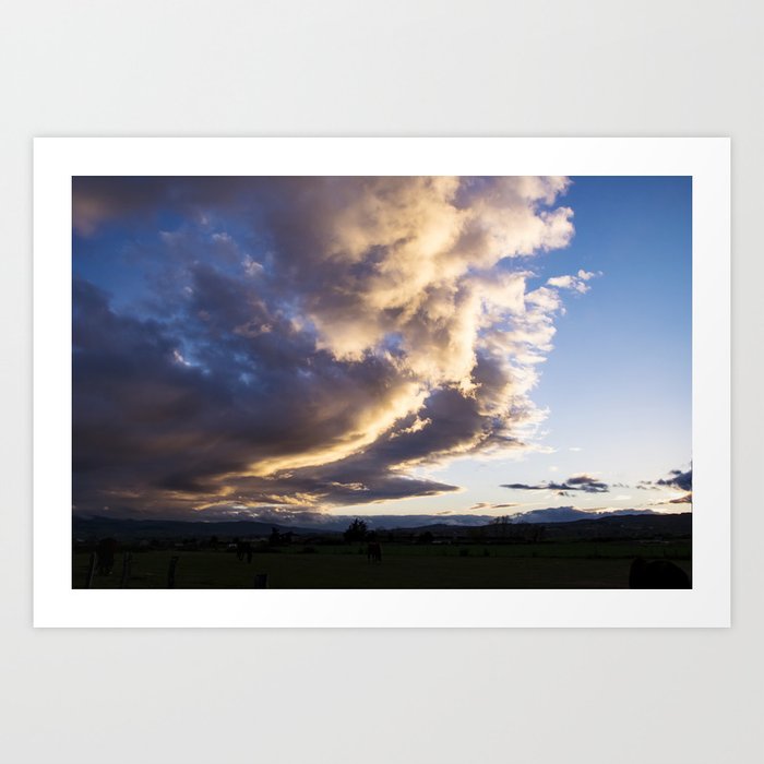 Spring is coming Art Print | Photography, Sky, Dramatic-sky, Clouds, Storm, Blue, France, Rhone, Gier, Vallée-du-gier