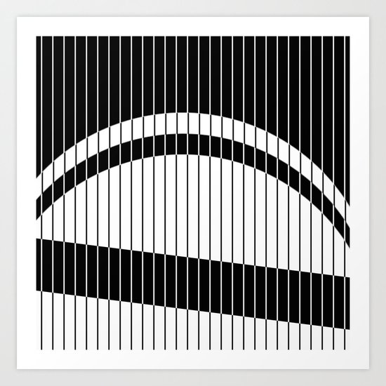 Colour Blind (Abstract, minimalistic black and white) Art Print
