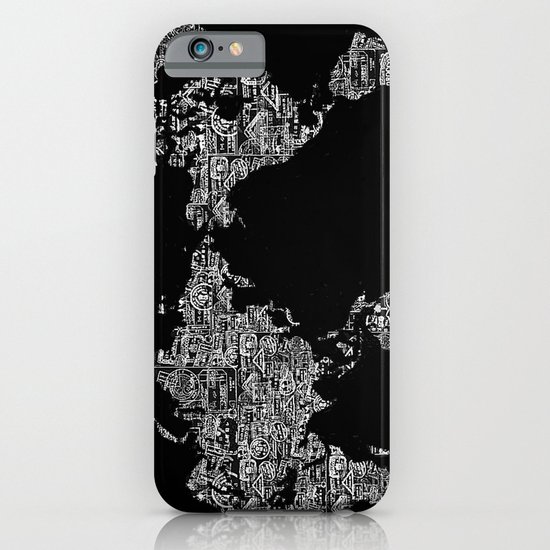 Passport Stamp Map Special Edition, Black and White iPhone & iPod Case