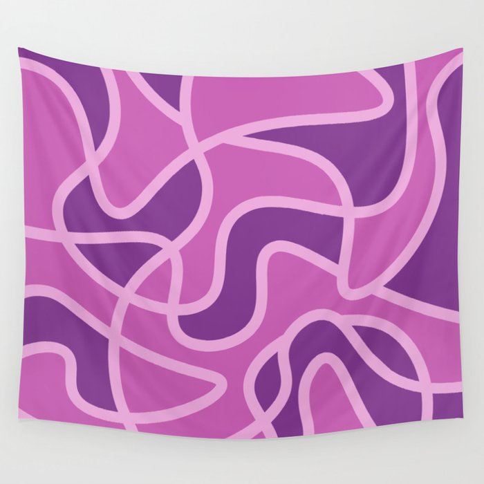 Messy Scribble Texture Background - Cadmium Violet and Super Pink Wall Tapestry