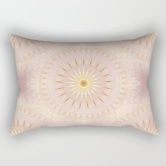 Rose Gold Mandala Rectangular Pillow