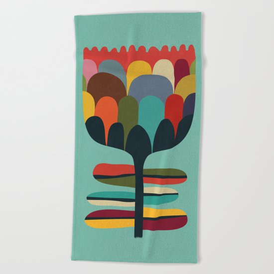 Flower Poet Beach Towel
