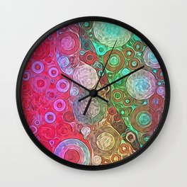 Neon Raindrops Wall Clock