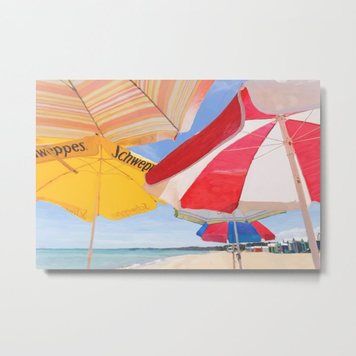 Lots of Beach Umbrellas Metal Print