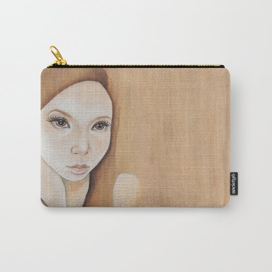Self Portrait on Wood Carry-All Pouch