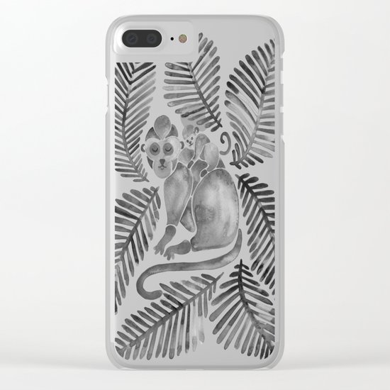 Monkey Cuddles – Black Palette Clear iPhone Case