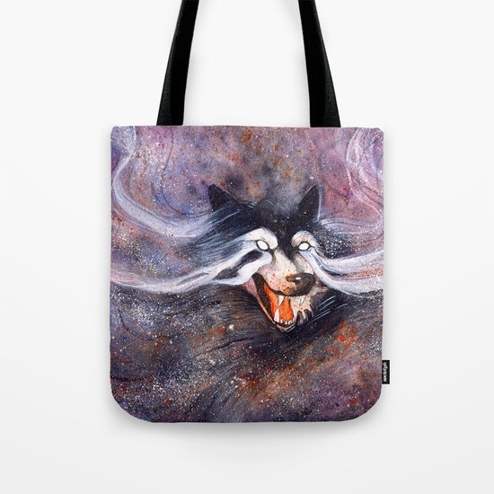 Borealis Wolf Tote Bag