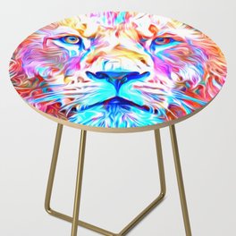 Colorful Lion Side Table
