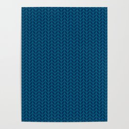 Herringbone 2 - Blue Poster