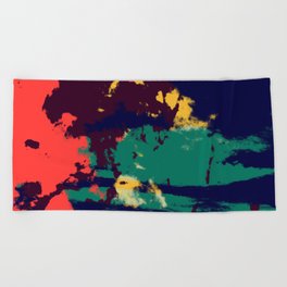 Colorful Abstract Retro Tie-Dye Art Pattern - Ishiyakko Beach Towel