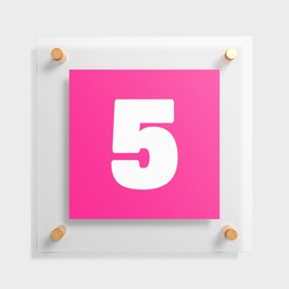 5 (White & Dark Pink Number) Floating Acrylic Print