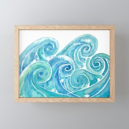 Watercolor Waves Framed Mini Art Print