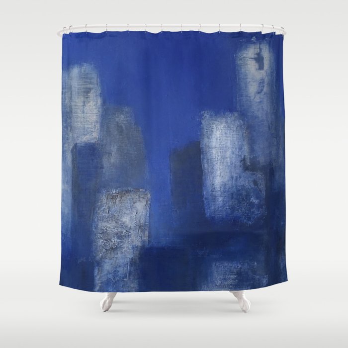 Blue city Shower Curtain