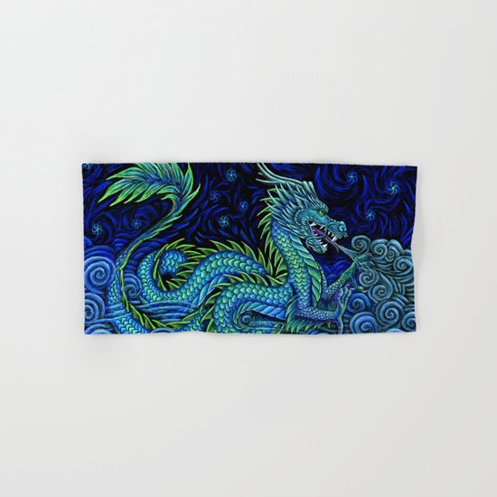 Chinese Azure Dragon Hand & Bath Towel
