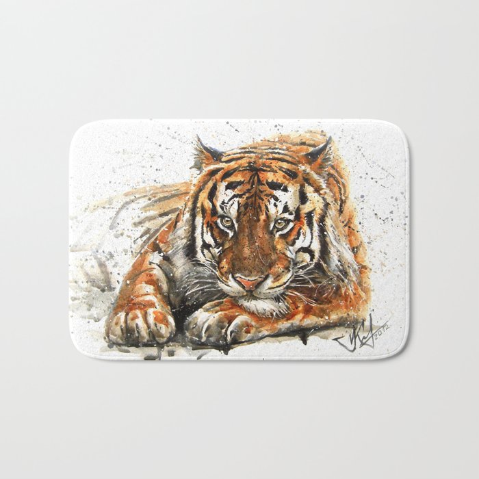 Tiger watercolor Bath Mat