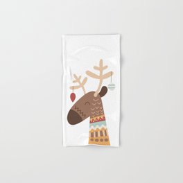Funny Christmas Reindeer Hand & Bath Towel
