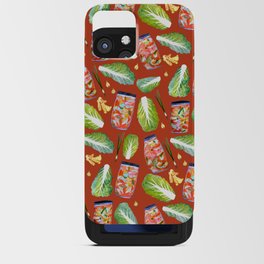 Kimchi Ingredients Spicy Fun Fermentation Watercolor Red iPhone Card Case