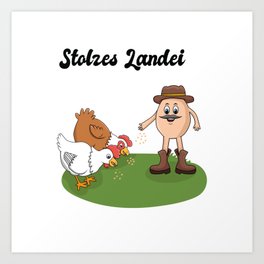 Stolzes Country Egg - Feed Chickens Art Print