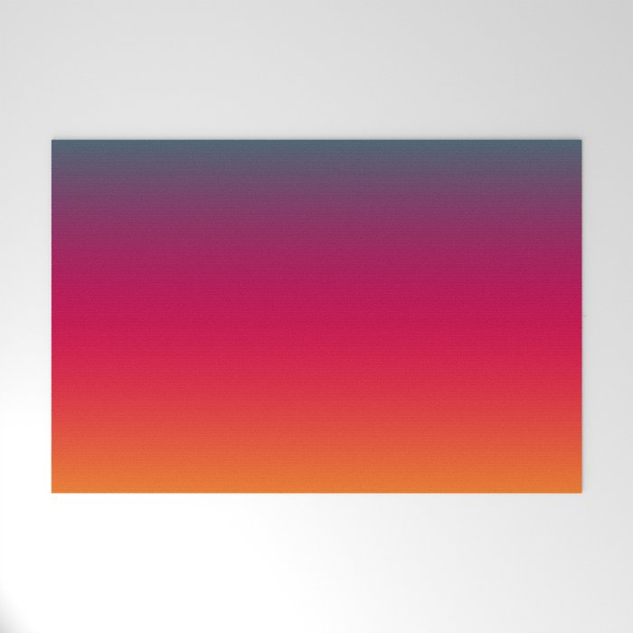 Poseidon - Classic Colorful Warm Abstract Minimal Retro Style Color Gradient Welcome Mat