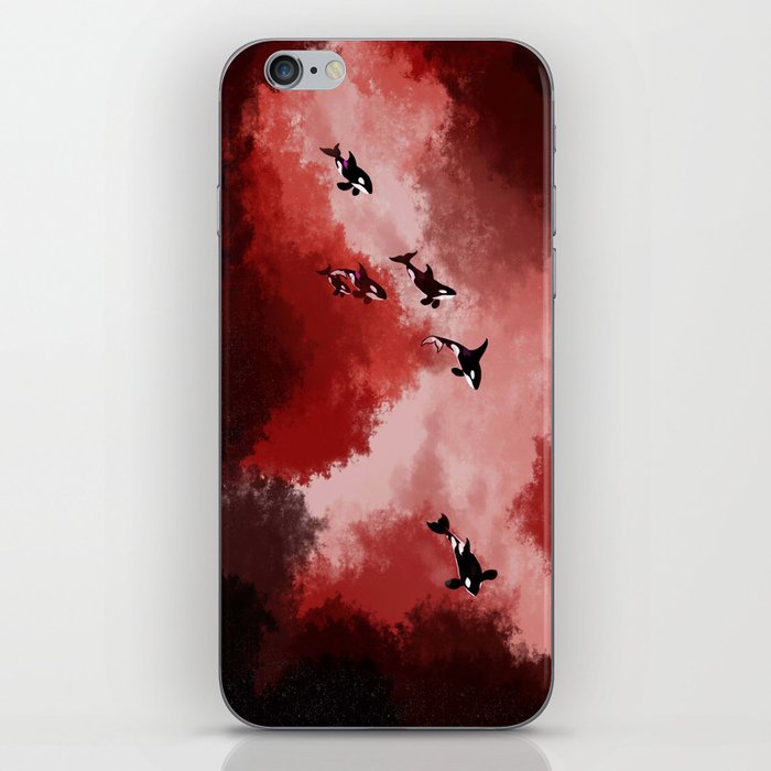 Red Space Orcas iPhone Skin