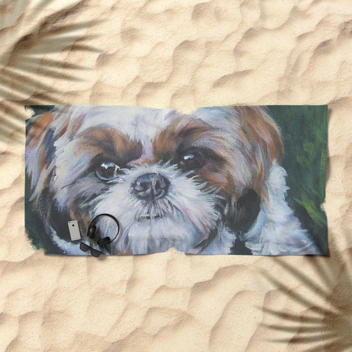Shih Tzu Dog Art Portrait From An Original Painting By L A Shepard