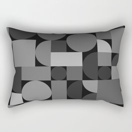 Mid Century Modern Geometric Gray Rectangular Pillow