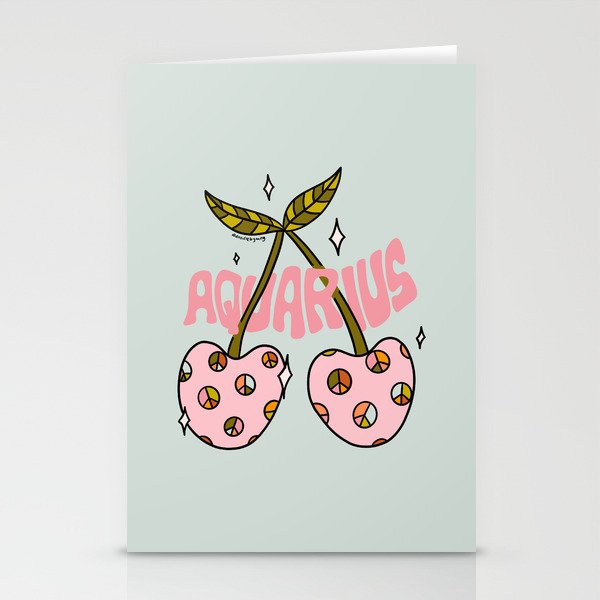 Aquarius Cherries Stationery Cards