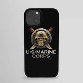 Military badge with marine skull iPhone Case