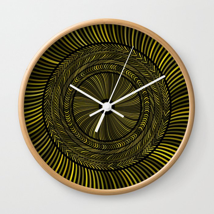 Golden Circles Art Wall Clock