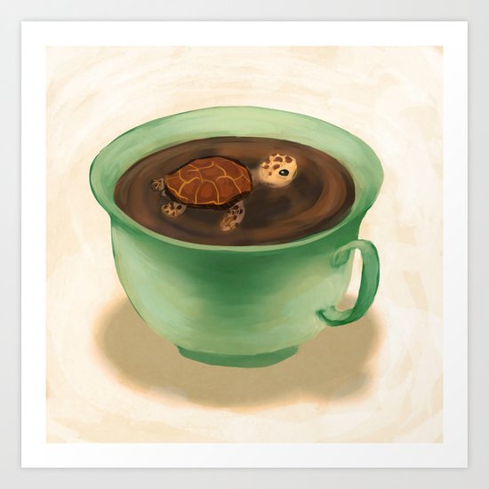 Tea Turtle Art Print