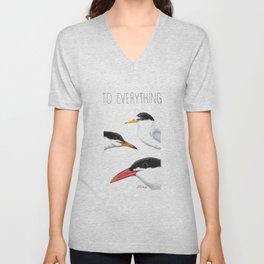 Turn! Turn! Turn! (Least Tern, Common Tern, Caspian Tern) V Neck T Shirt
