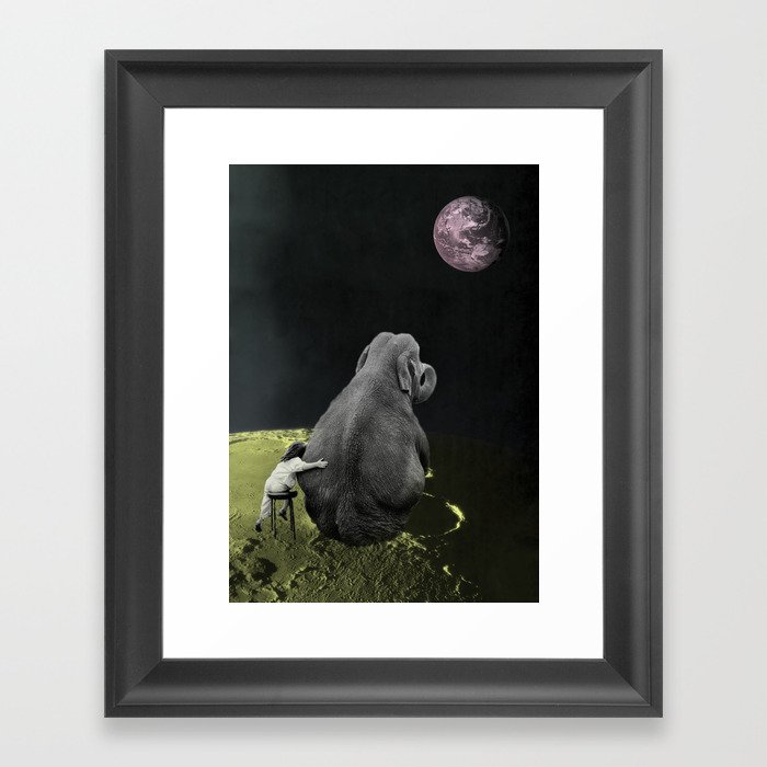 From the moon there is a great view. Framed Art Print
