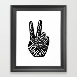 Peace Sign Hand Framed Art Print