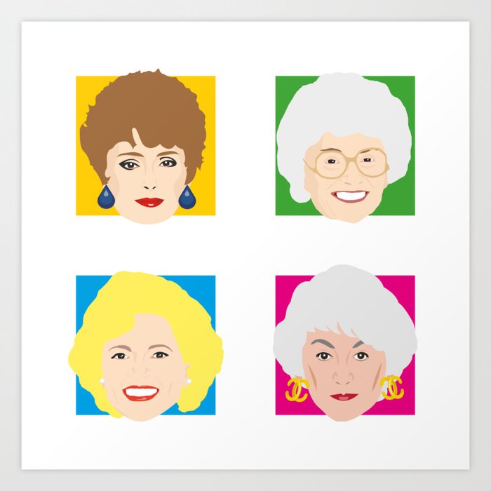 The Golden Girls Betty White Bea Arthur Rue Mcclanahan Estelle Getty Art Print By Gregs Celeb Art Society6,Cute Couple Pictures Christmas