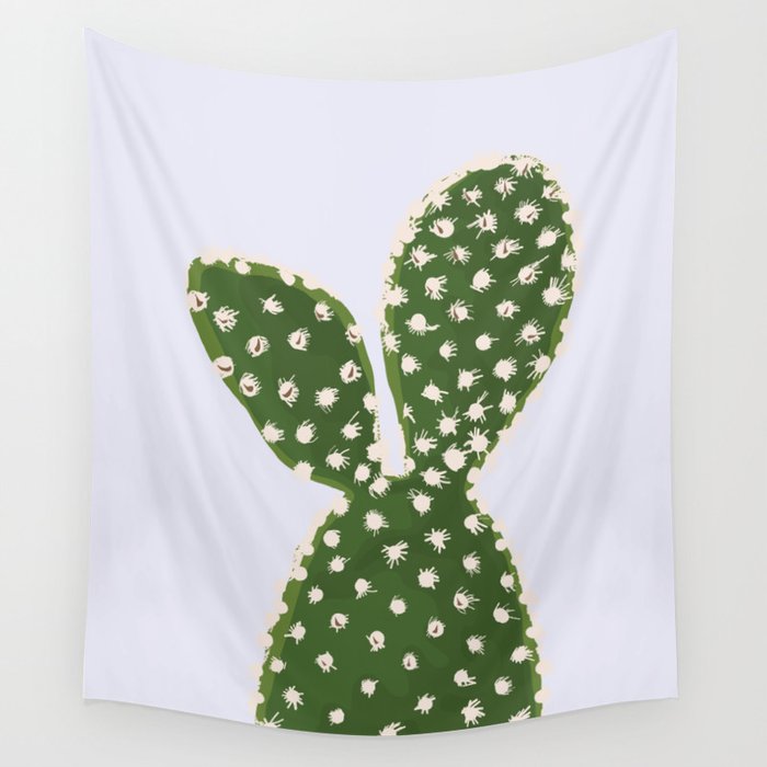 Desert Bunny - Bunny Ears Cactus Purple and Green Wall Tapestry